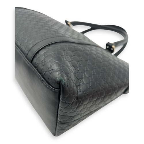 Gucci GG Tote Bag Black in Guccissima Leather, Gold hardware_7