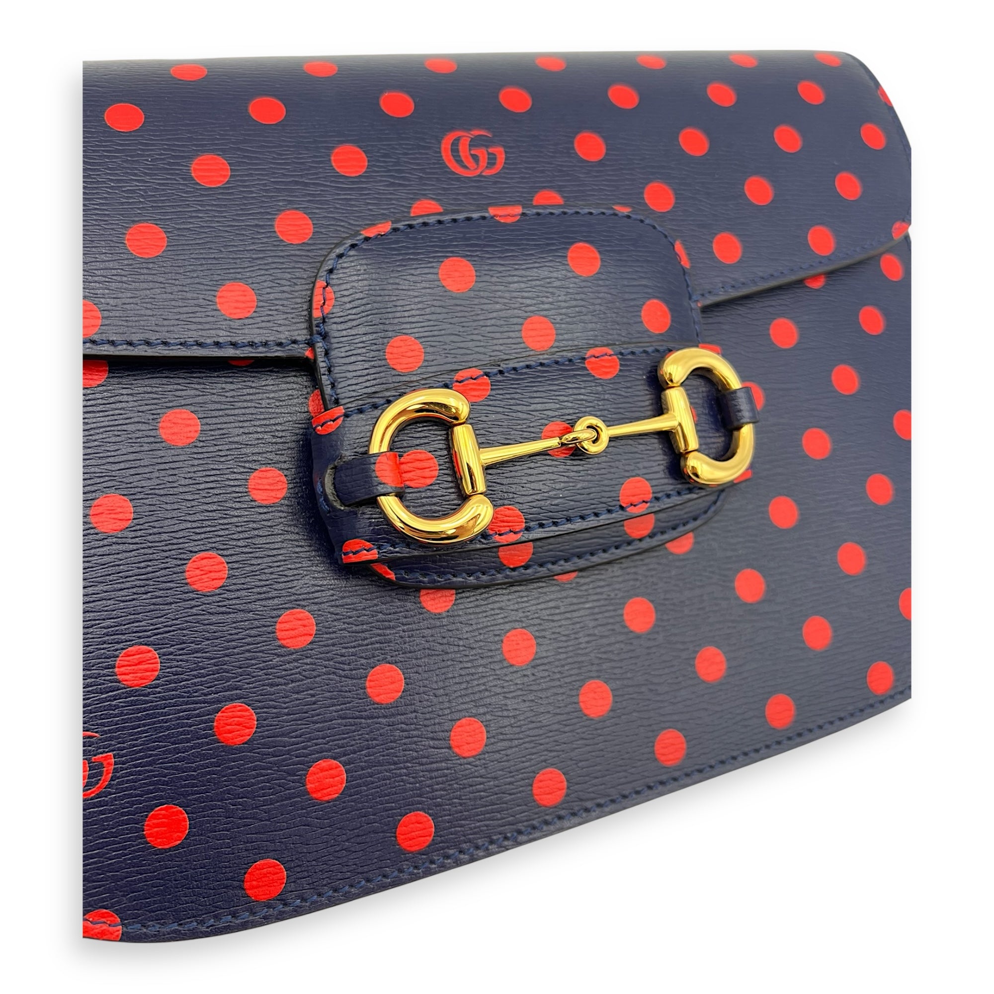 Gucci Horsebit 1955 Shoulder Bag Blue in Calfskin, Gold hardware_6