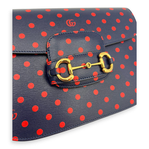 Gucci Horsebit 1955 Shoulder Bag Blue in Calfskin, Gold hardware_6