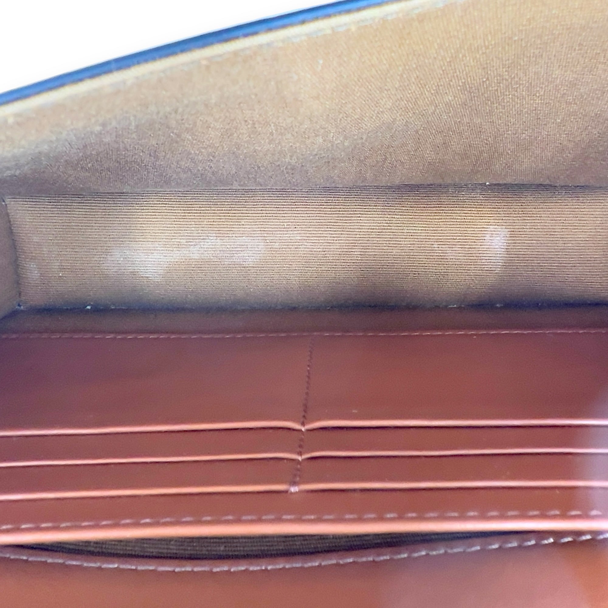 Celine Triomphe Wallet On Chain Brown in Coated Canvas, Gold hardware_6