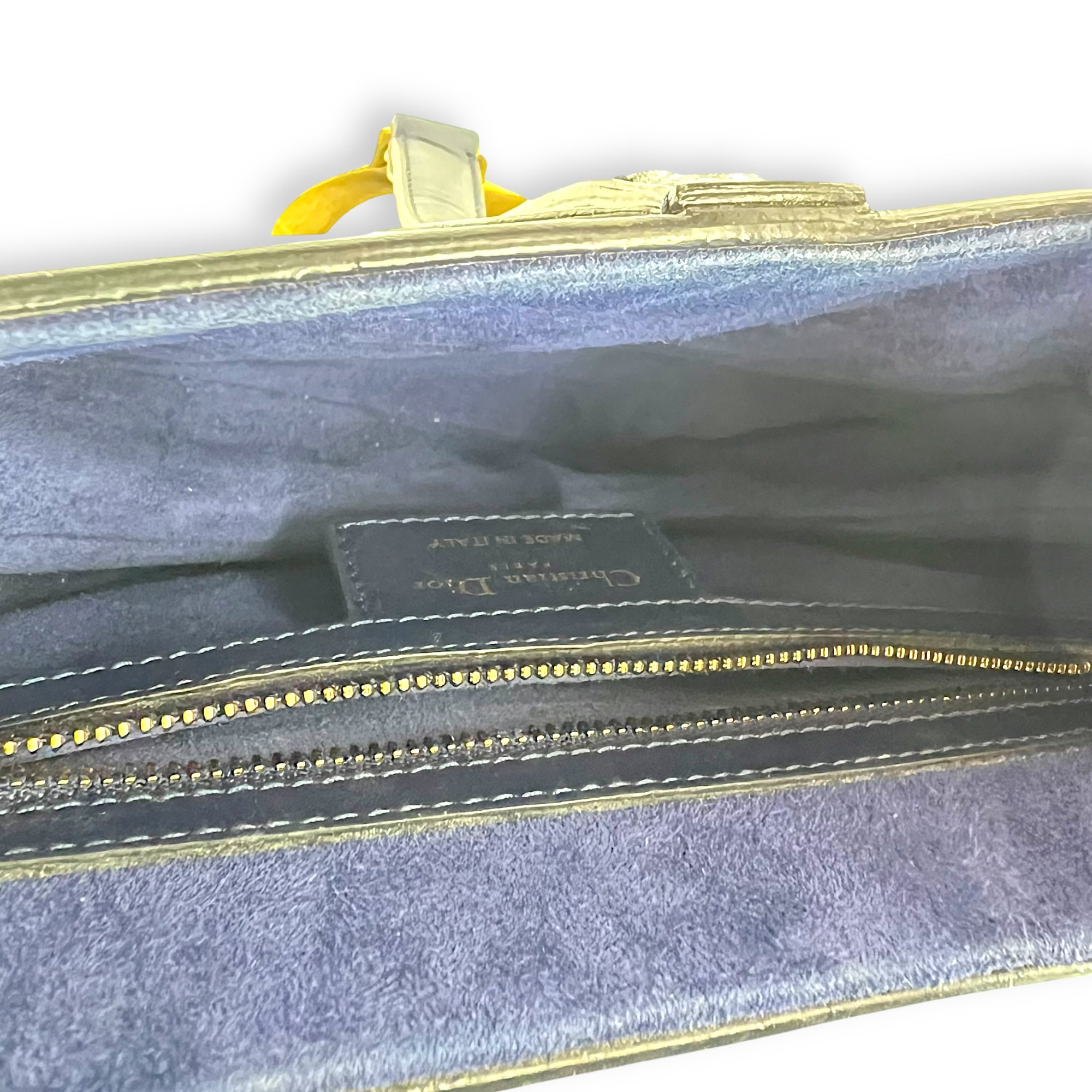 Dior Saddle Shoulder Bag Blue in Calfskin, Gold hardware_6
