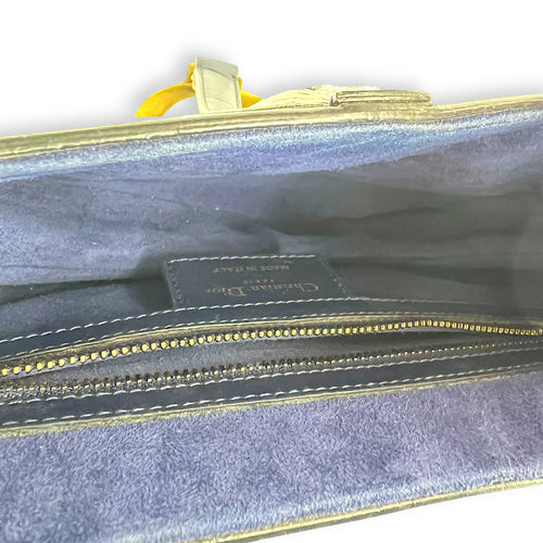 Dior Saddle Shoulder Bag Blue in Calfskin, Gold hardware_6