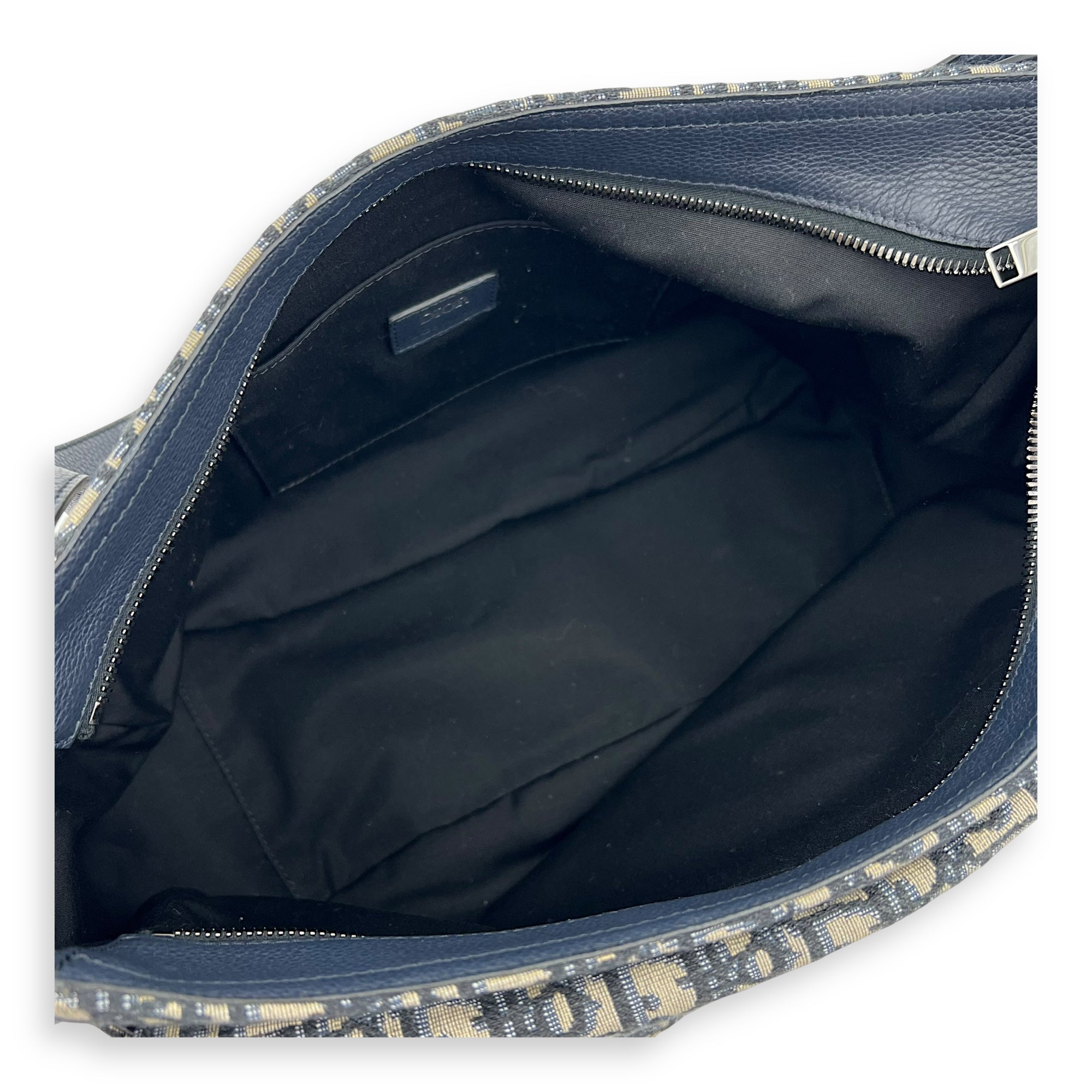 Dior Soft Saddle Hobo Blue Shoulder Bag in Jacquard, Silver hardware_6