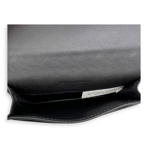 Bottega Veneta Intrecciato Black Card Holder in Calfskin_3