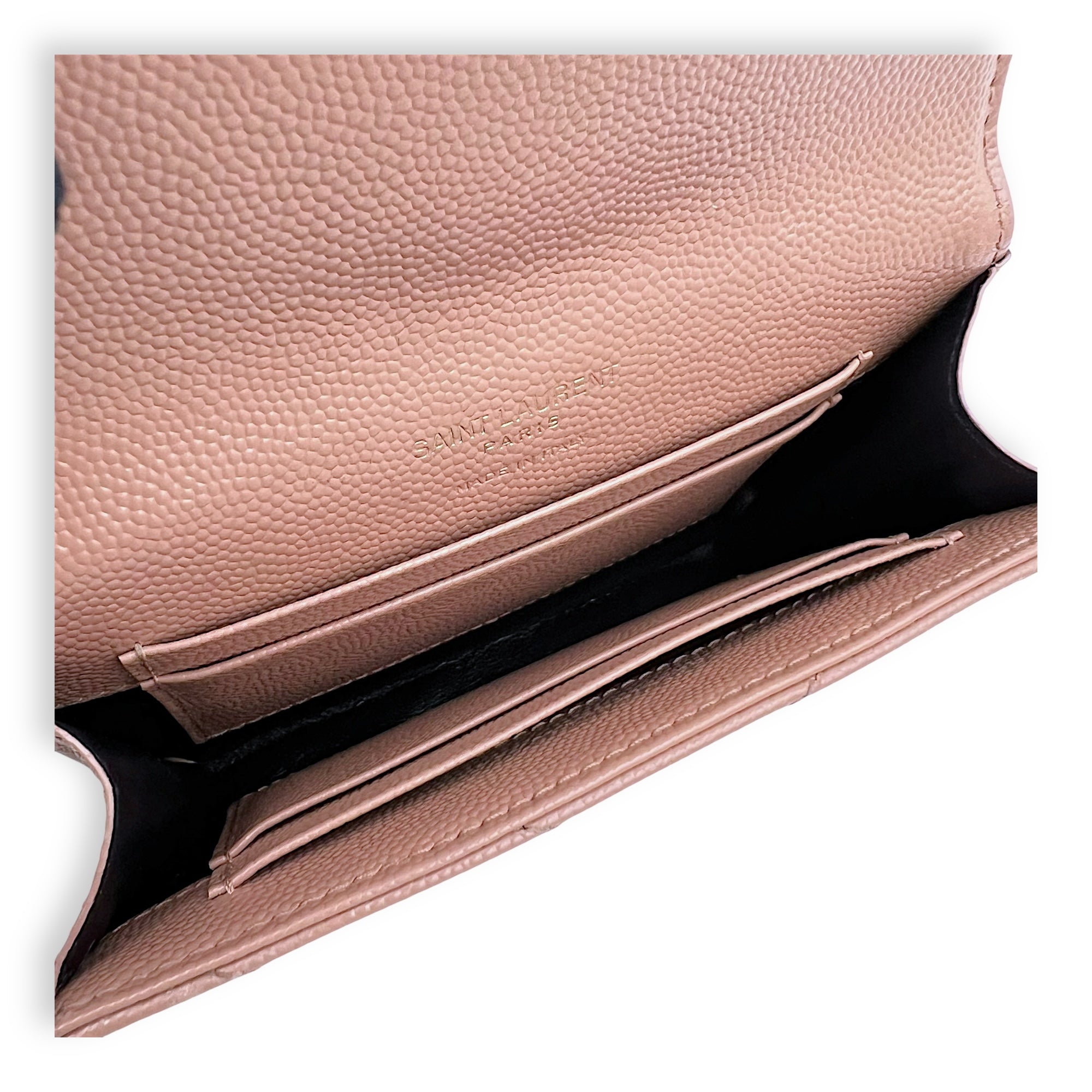 Saint Laurent Cassandre Brown Wallet in Calfskin, Gold hardware_6