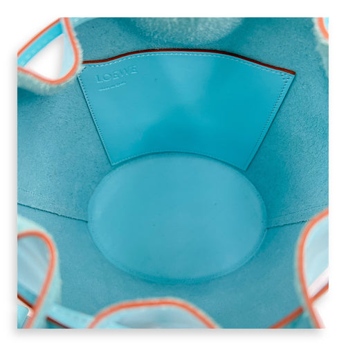Loewe Ballon Bucket Bag Blue in Calfskin, Gold hardware_6