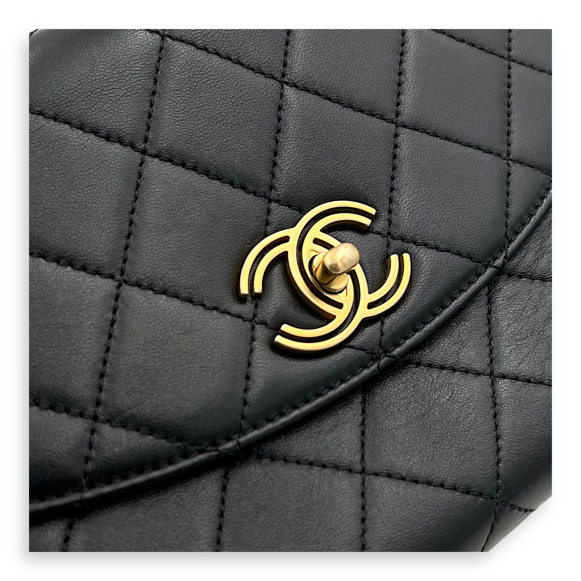 Chanel Trendy Spirit Black Top Handle Bag in Calfskin, Gold hardware_6