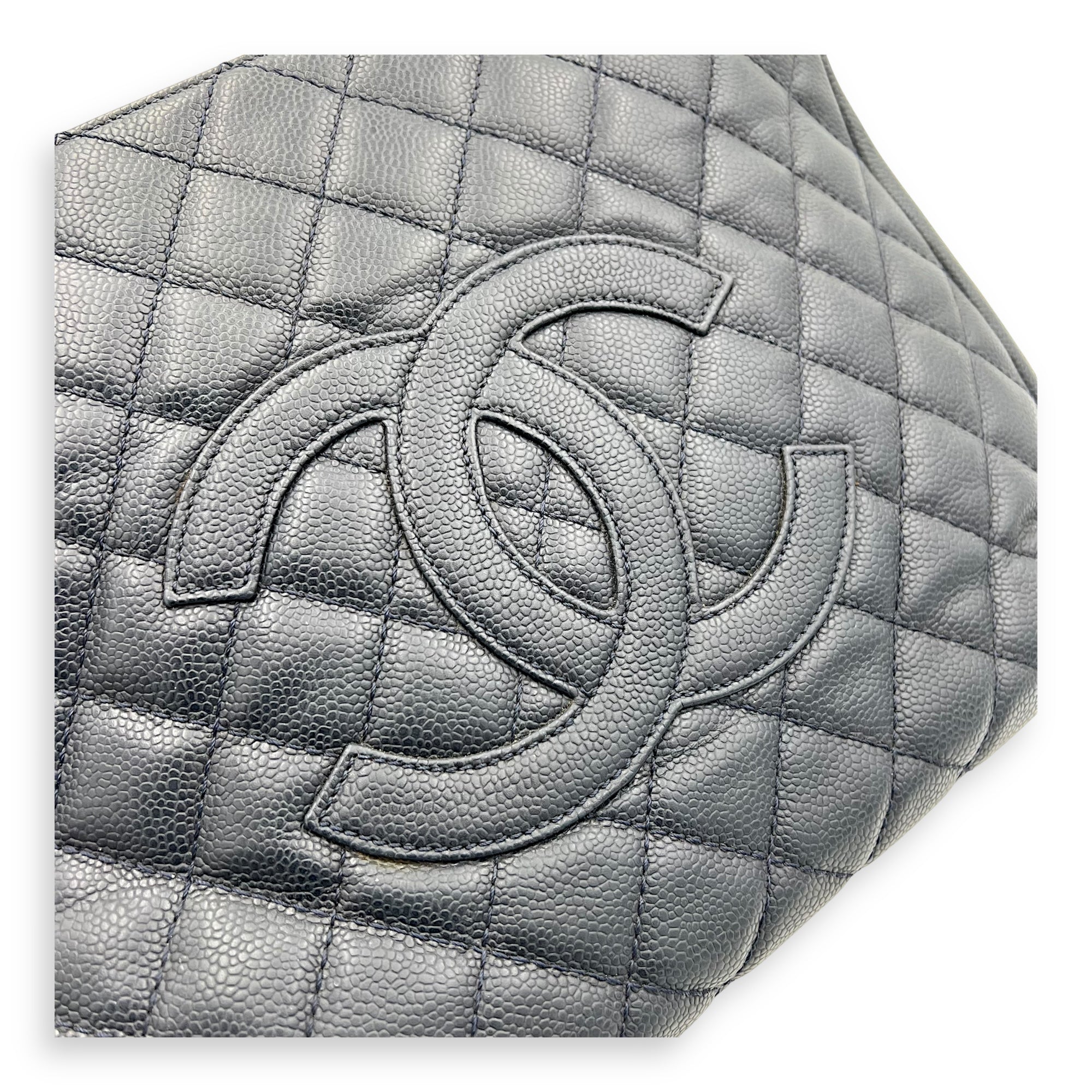 Chanel GST Tote Bag Black in Caviar Leather, Silver hardware_6