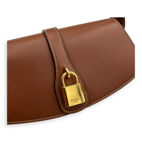 Celine Tabou Shoulder Bag Brown in Calfskin, Gold hardware_7