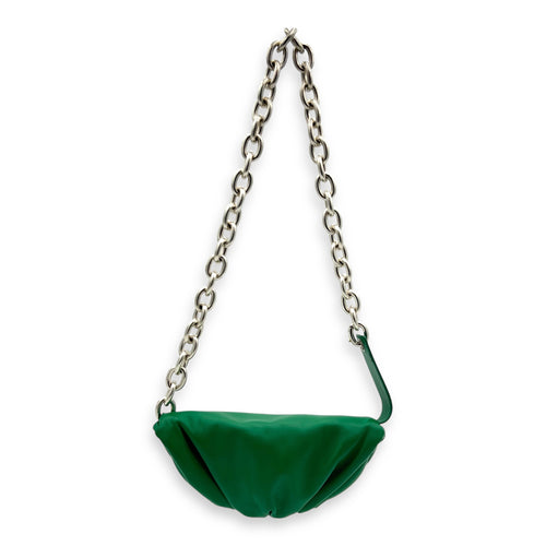 Bottega Veneta Pouch Crossbody Bag Green in Calfskin, Gold hardware_2