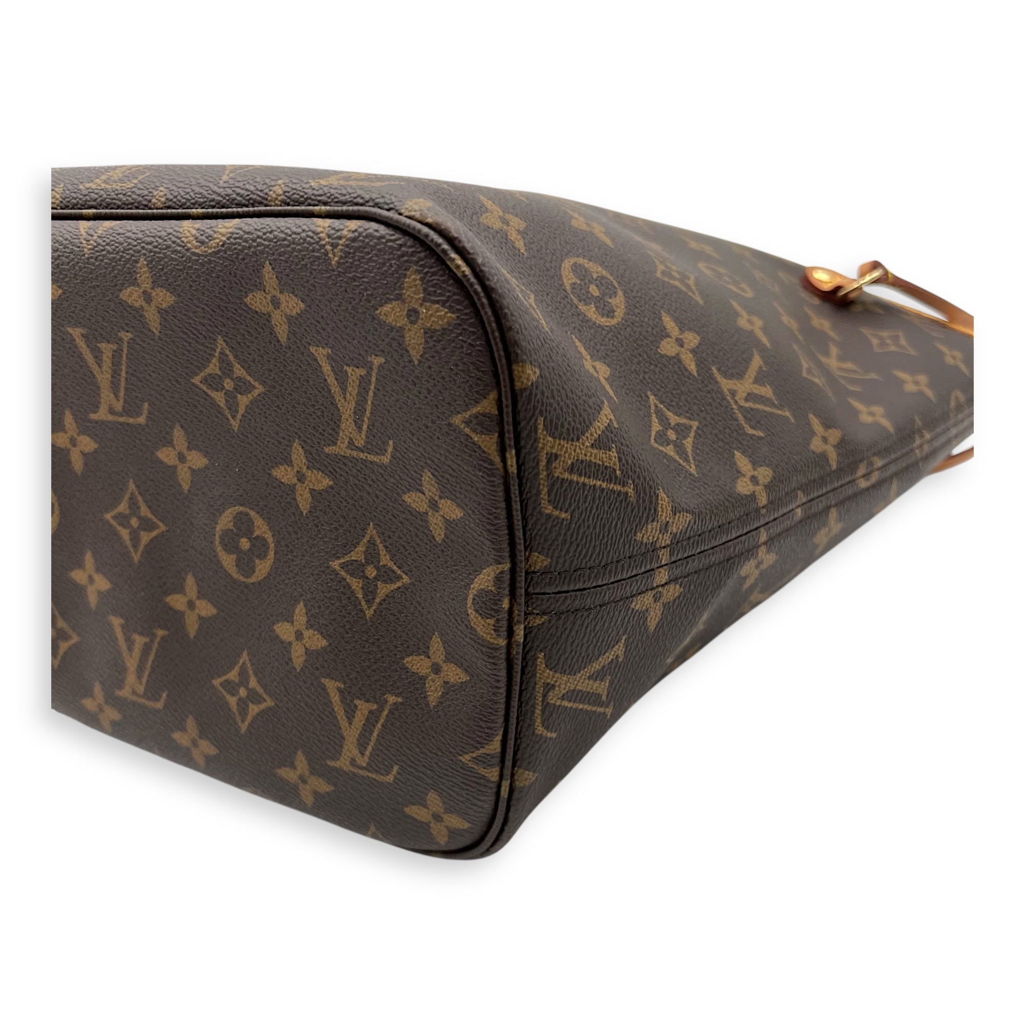 Louis Vuitton Neverfull Tote Bag MM Brown in Monogram Coated Canvas, Gold hardware_5