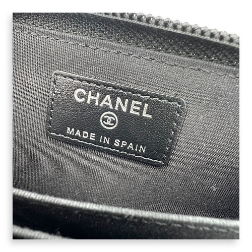 Chanel Boy Black Wallet in Caviar Leather, Ruthenium hardware_2