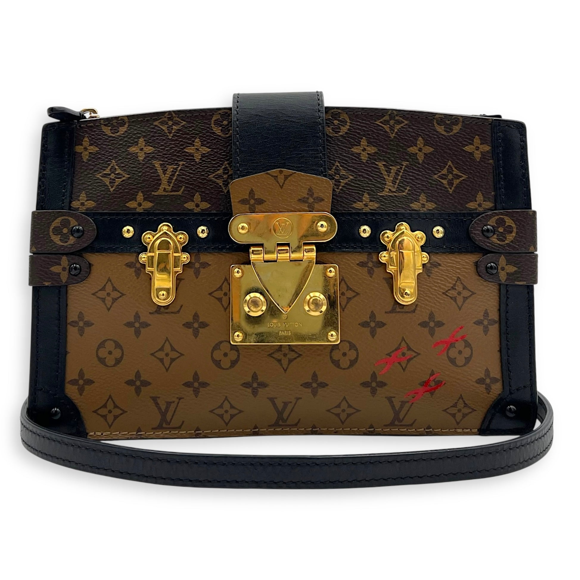 Louis Vuitton Trunk Trunk Clutch 2 Way Brown in Monogram Coated Canvas, Gold hardware_10