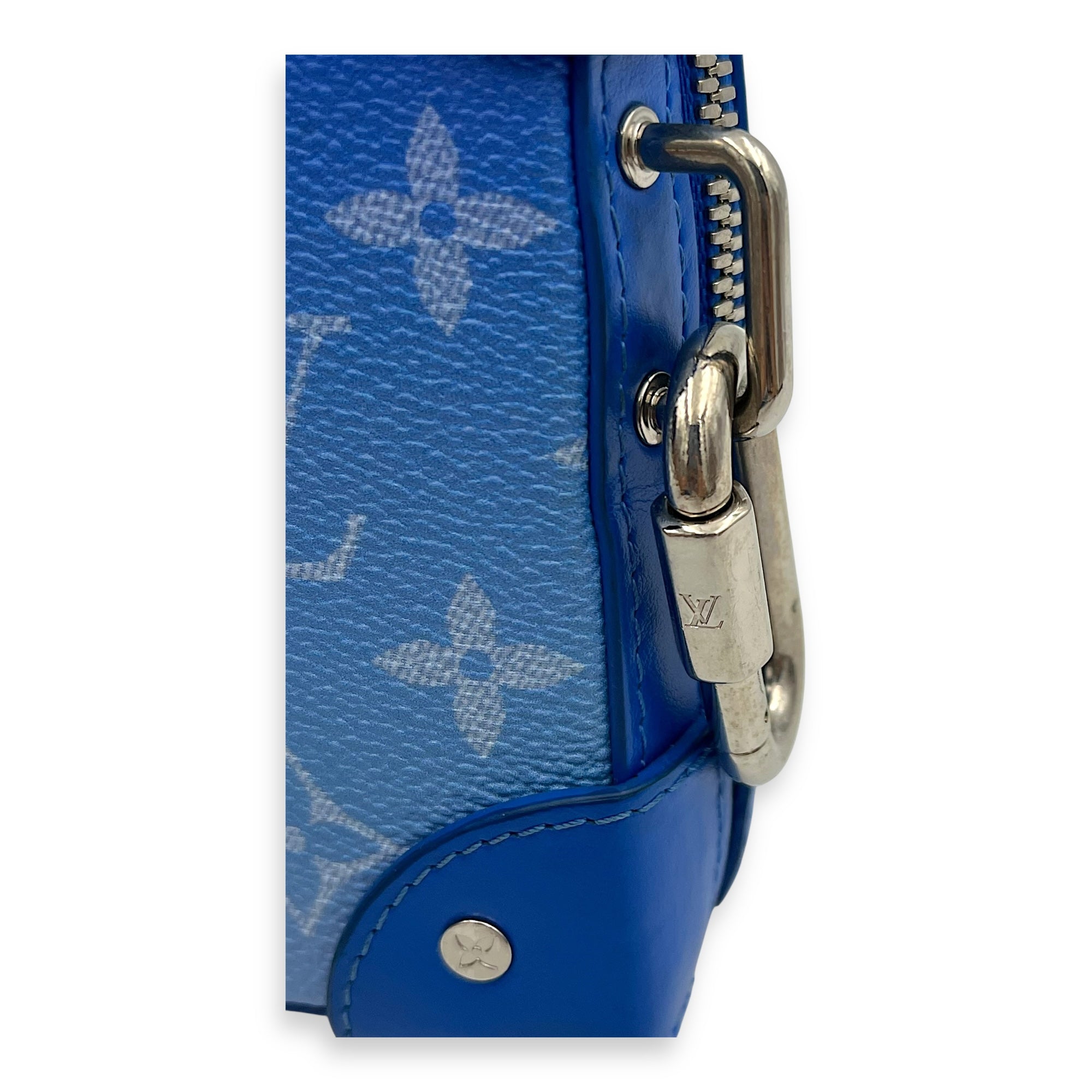 Louis Vuitton Clouds Soft Trunk Wallet Crossbody Bag Blue in Coated Canvas, Silver hardware_6