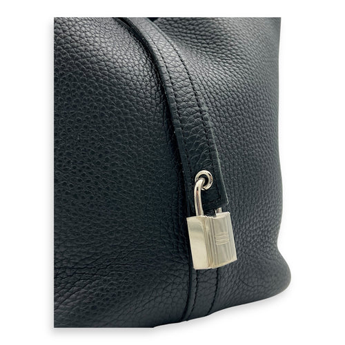Hermès Picotin Noir in Clemence, Palladium hardware_6