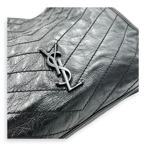 Saint Laurent Niki Tote Bag Black in Calfskin, Lacquered Metal hardware_6