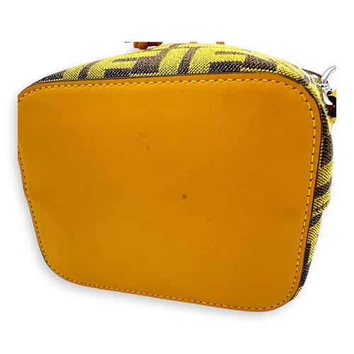 Fendi Mon Tresor Bucket Bag Yellow in Canvas, Silver hardware_7