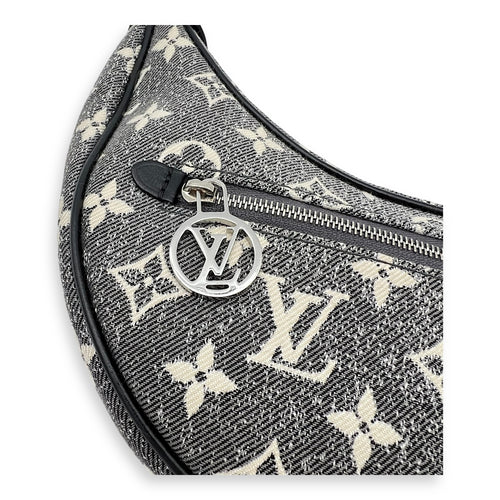 Louis Vuitton Loop Shoulder Bag Black in Denim, Silver hardware_6