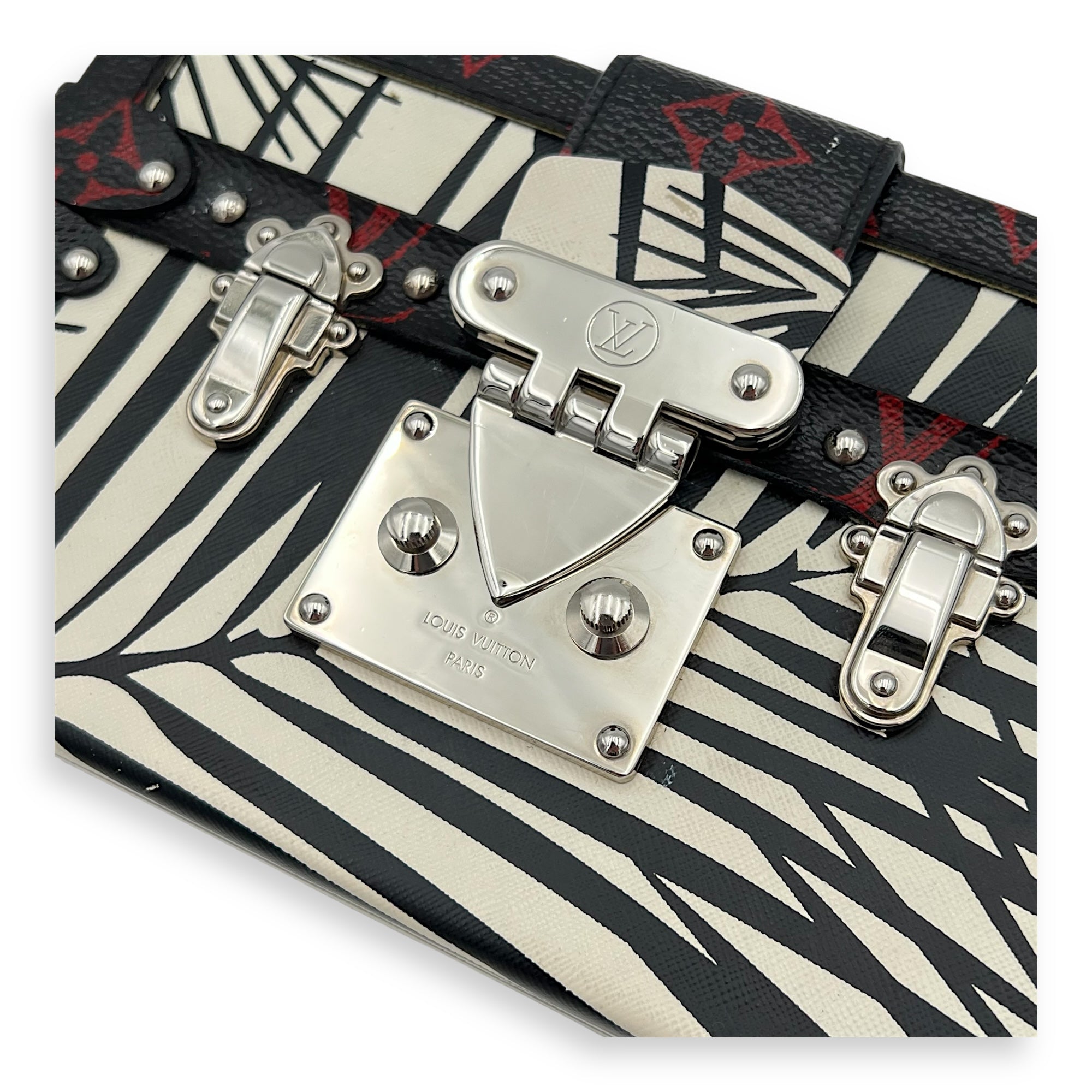 Louis Vuitton Trunk Shoulder Bag Palm Nour Cruise in Monogram Coated Canvas, Silver hardware_7