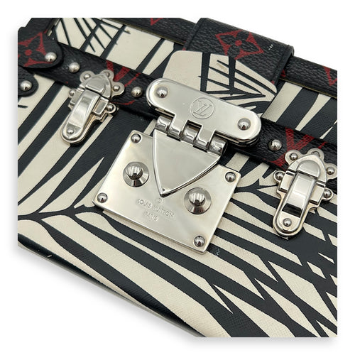 Louis Vuitton Trunk Shoulder Bag Palm Nour Cruise in Monogram Coated Canvas, Silver hardware_7