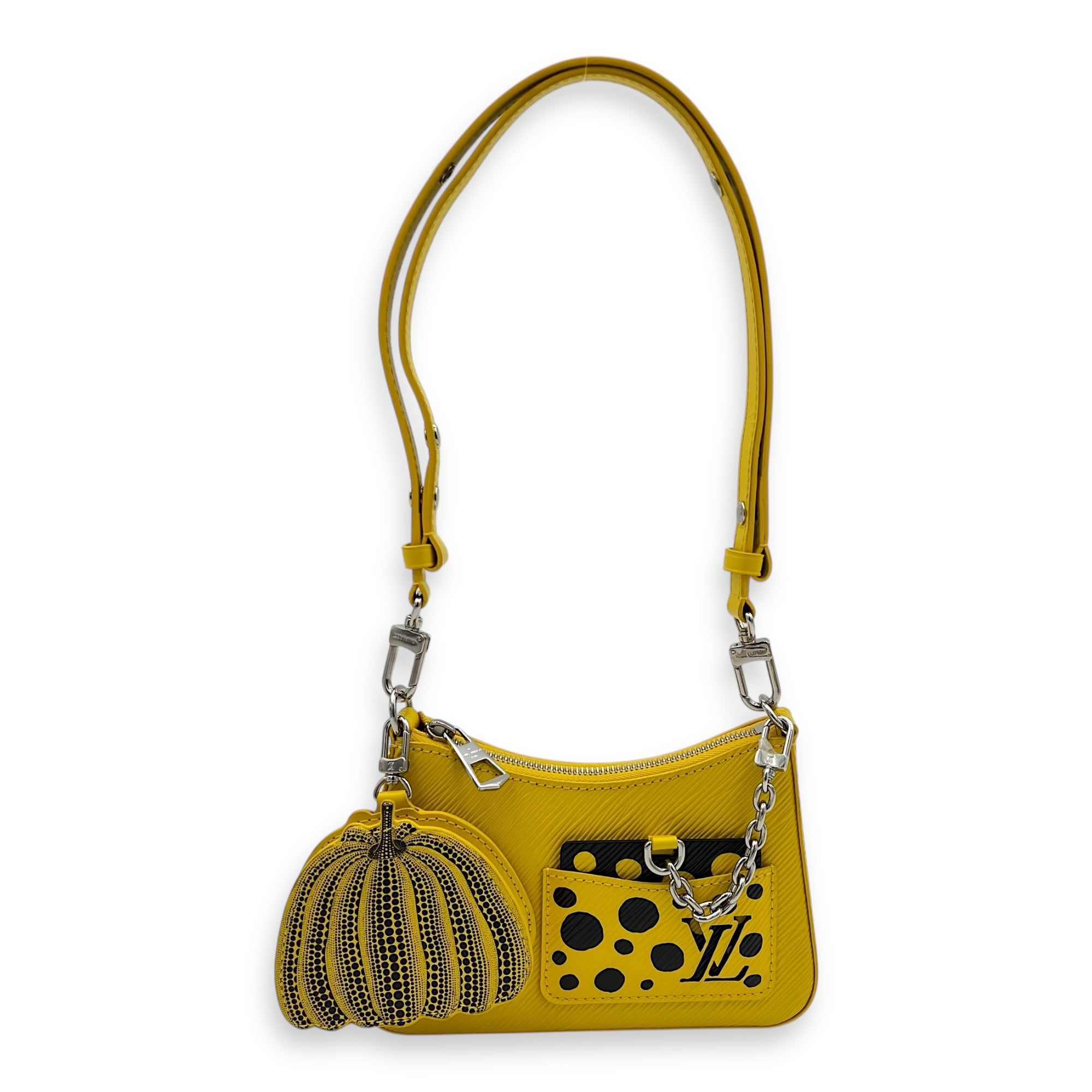 Louis Vuitton Marellini x Yayoi Kusama Shoulder Bag in Epi Leather, Silver hardware_6