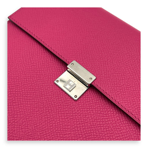 Hermès Clic Rose Extreme Shoulder Bag in Epsom, Palladium hardware_5