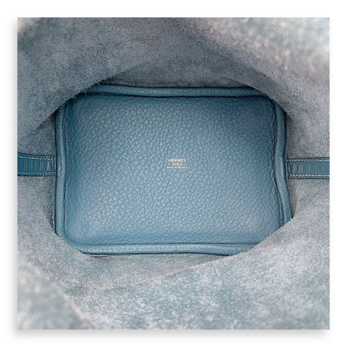Hermès Picotin 18 Blue Jean Top Handle Bag in Clemence, Palladium hardware_3