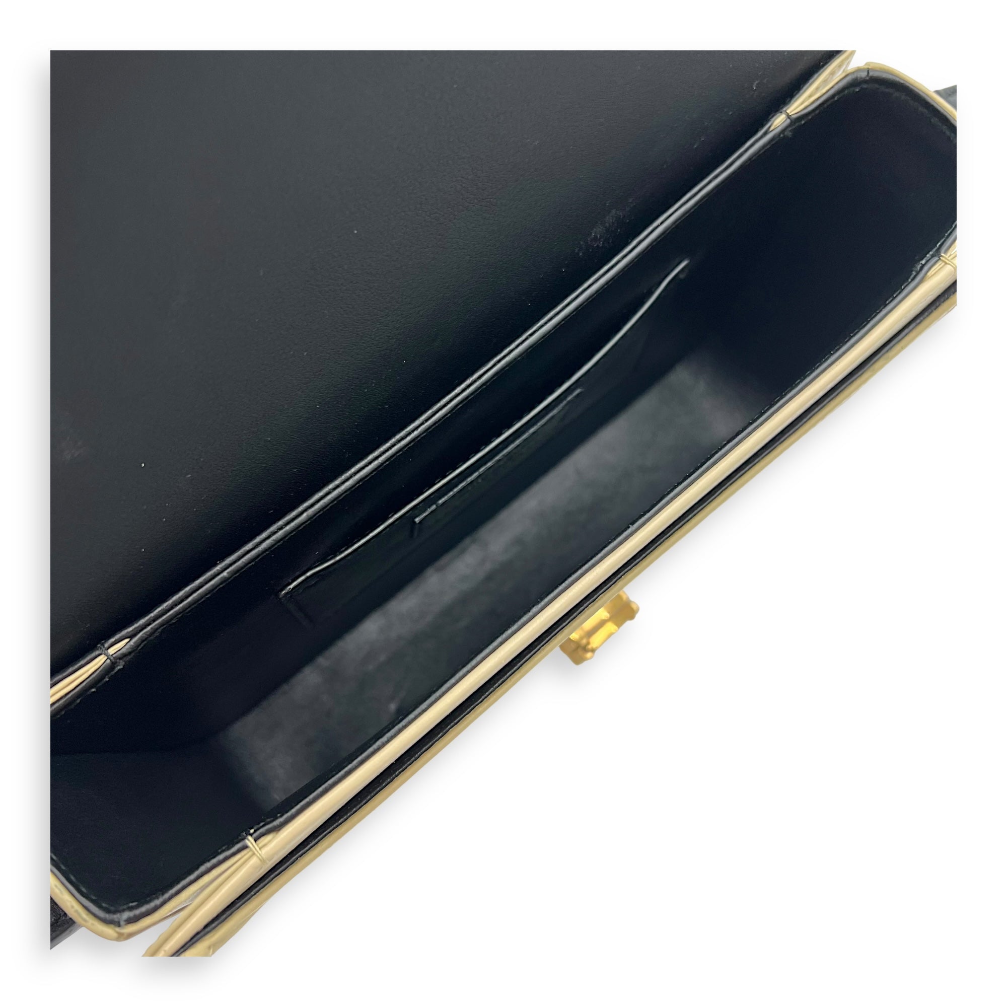 Saint Laurent Solferino Shoulder Bag Black & White in Calfskin, Gold hardware_6