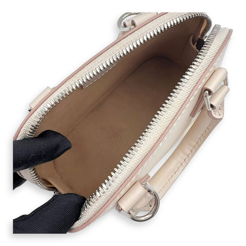Louis Vuitton Alma Top Handle Bag Nano White in Epi Leather, Silver hardware_5