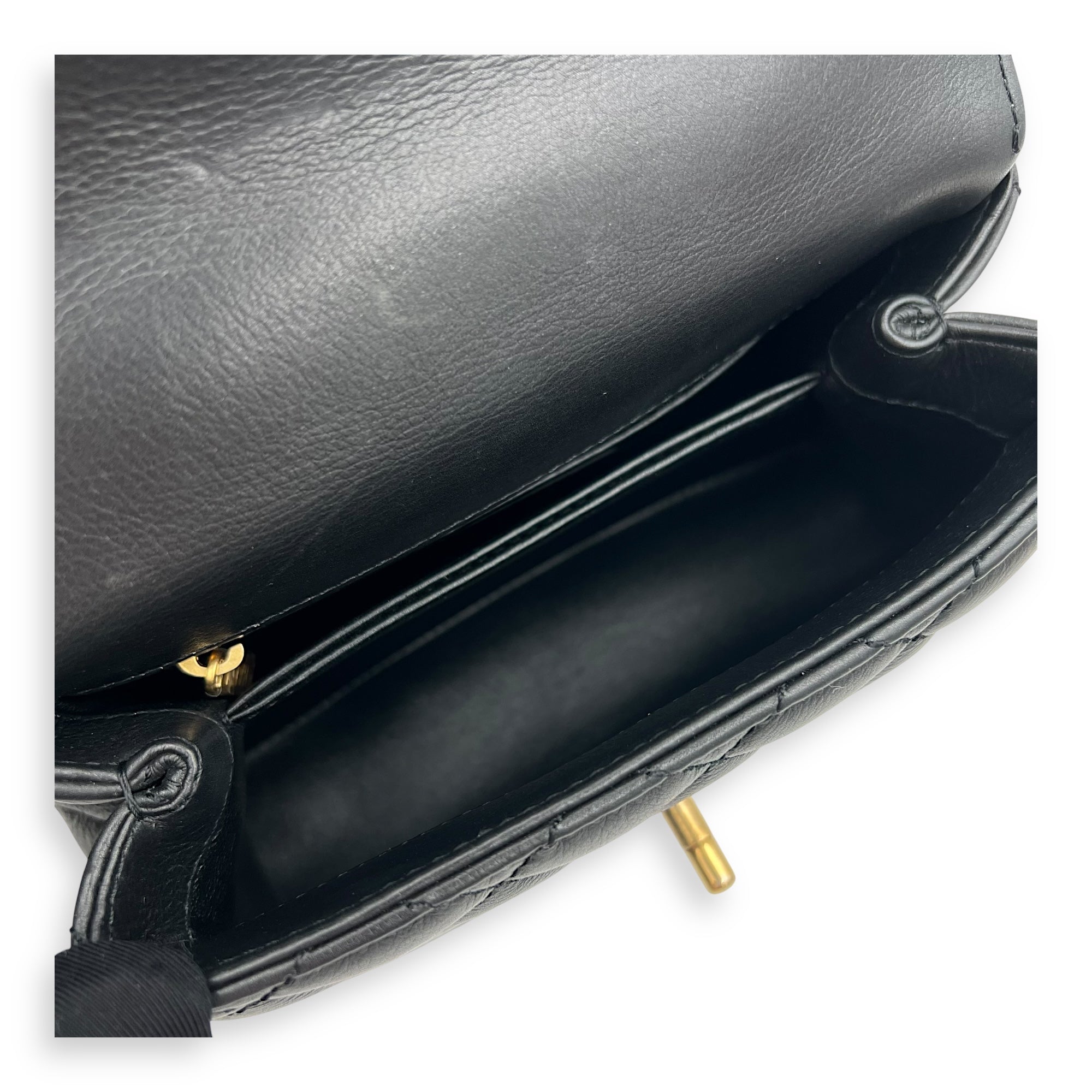 Chanel Coco Top Handle Bag Mini Black in Calfskin, Gold hardware_8
