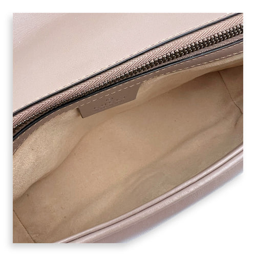 Gucci GG Marmont Shoulder Bag Beige in Calfskin, Gold hardware_8