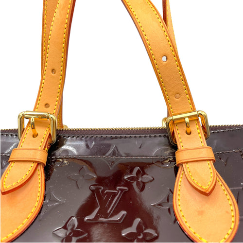 Rosewood Avenue Purple Shoulder Bag in Patent Leather, Gold hardware