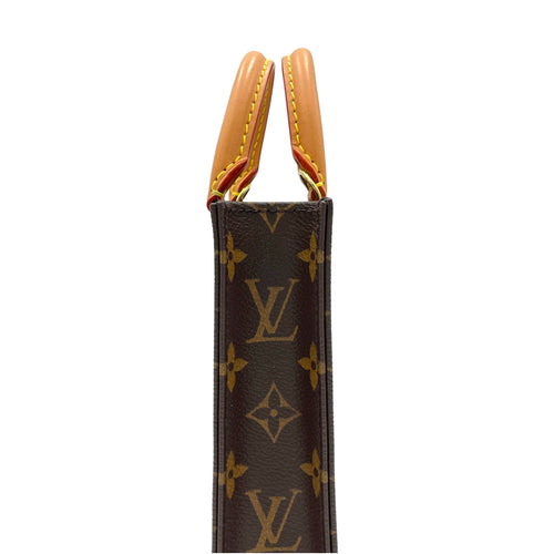 Sac Plat Top handle Bag in Monogram Coated Canvas   Gold hardware