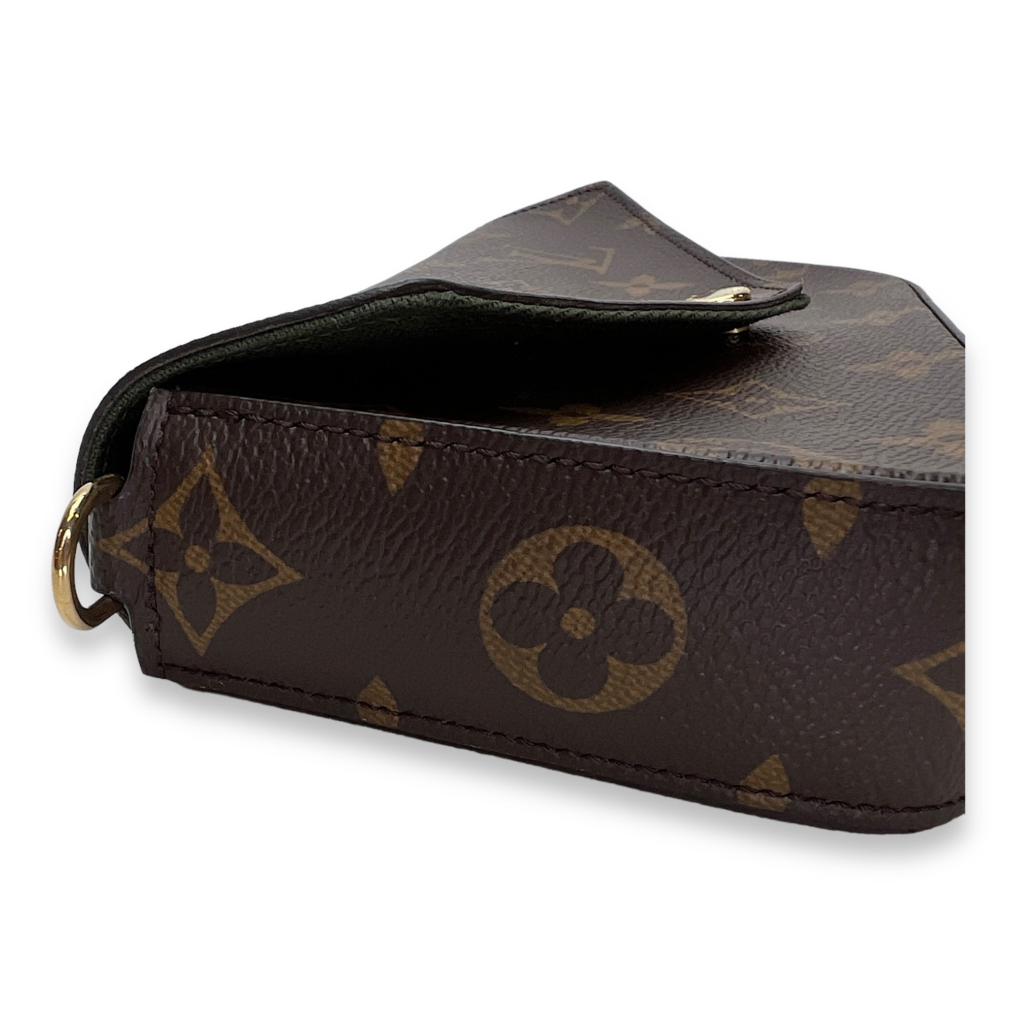 Felicie Crossbody Bag  Brown in Monogram Coated Canvas , Gold Hardware