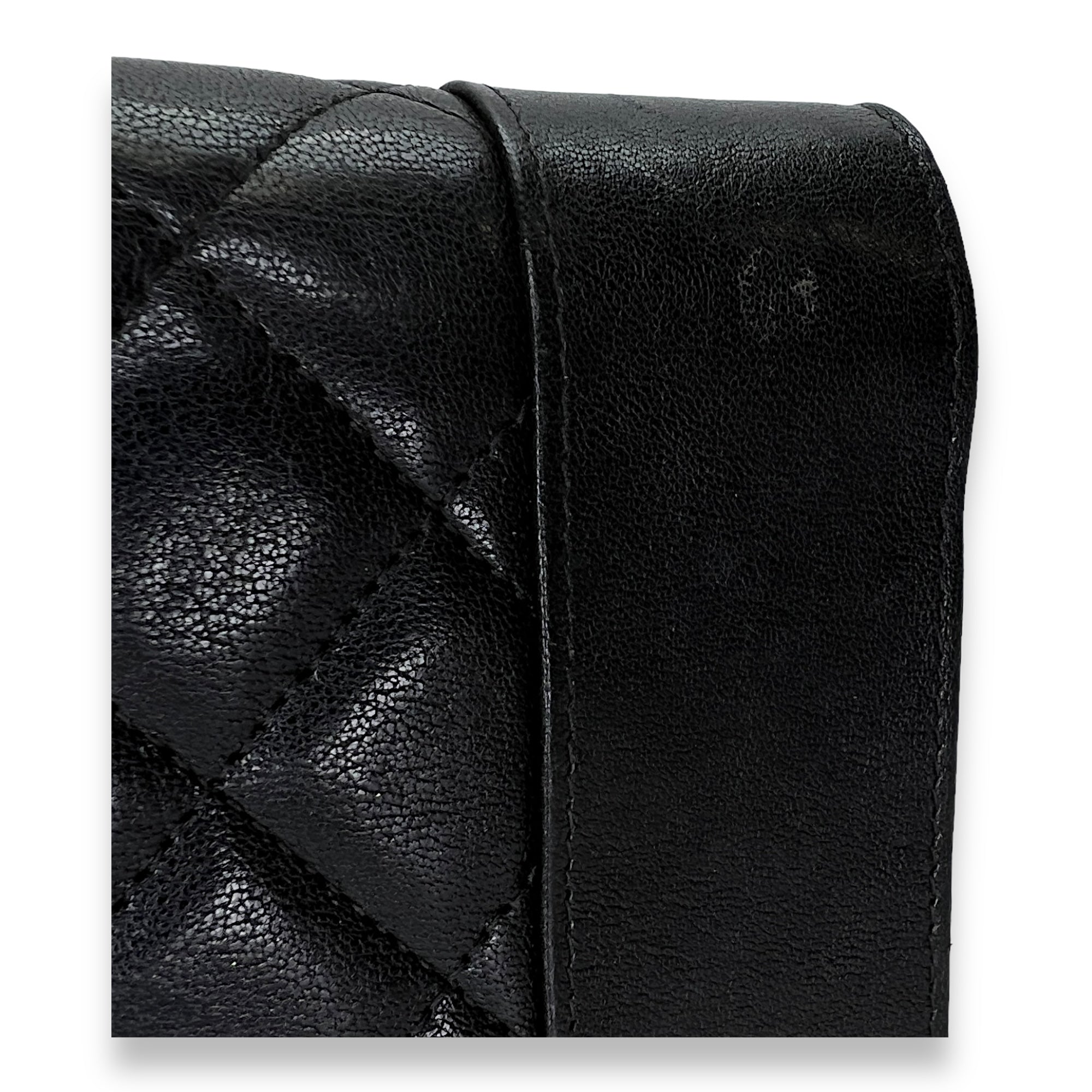 Mademoiselle Black Wallet on Chain in Calfskin, Gold hardware