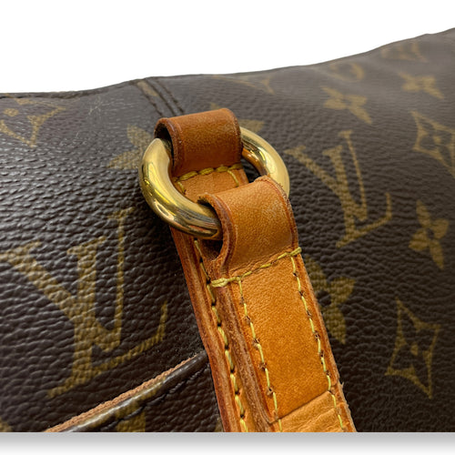 Totally PM Brown Shoulder Bag in Monogram Coated Canvas, Gold hardware