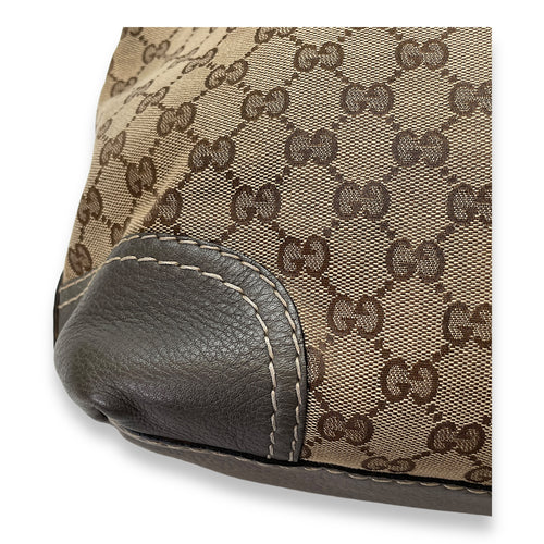 Tote Grey Tote Bag in Jacquard, Gold hardware