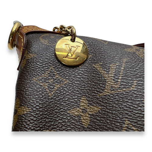 Palermo Top Handle Bag  Brown in Monogram Coated Canvas , Gold Hardware