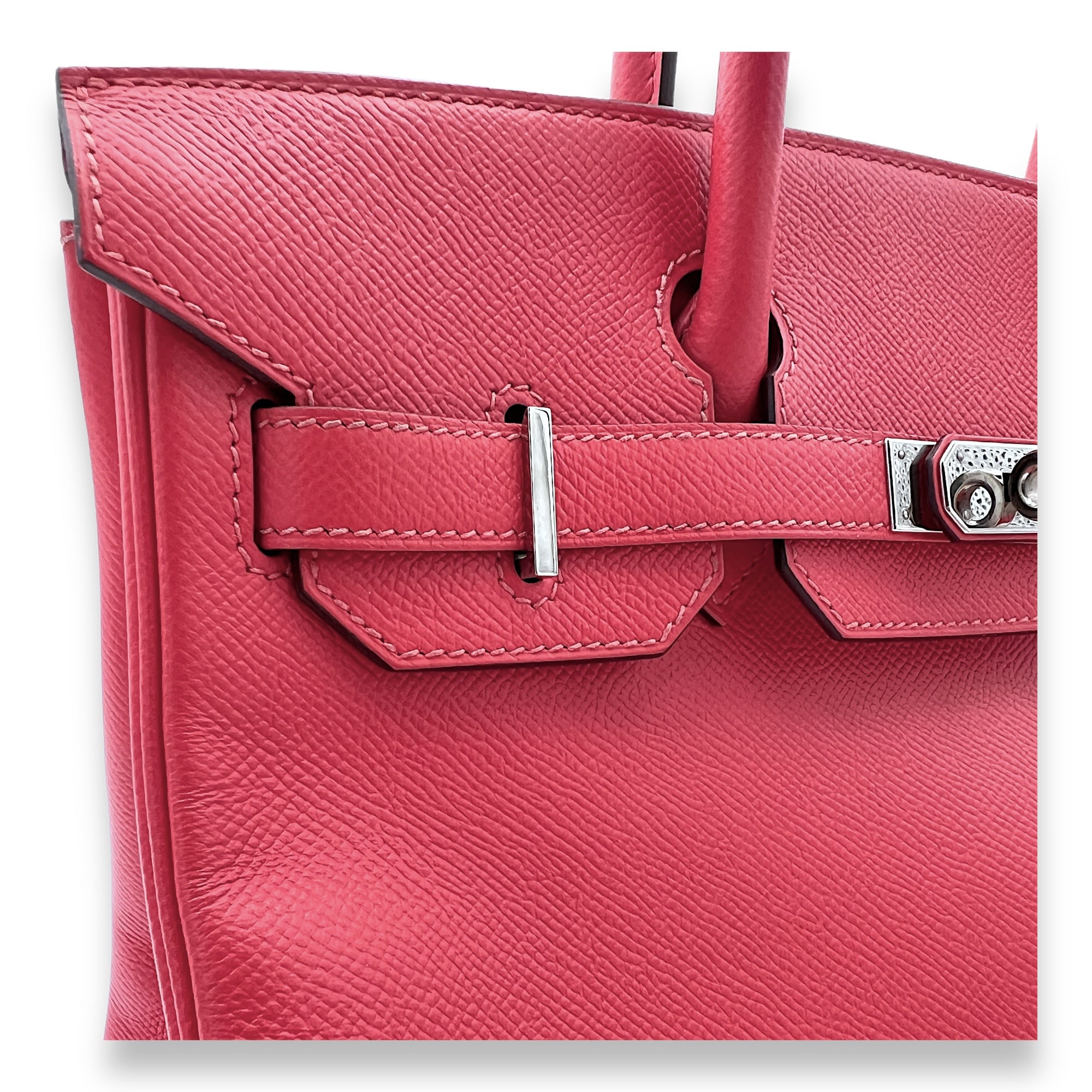 Birkin 30 Rose Jaipur in Epsom, Palladium hardware