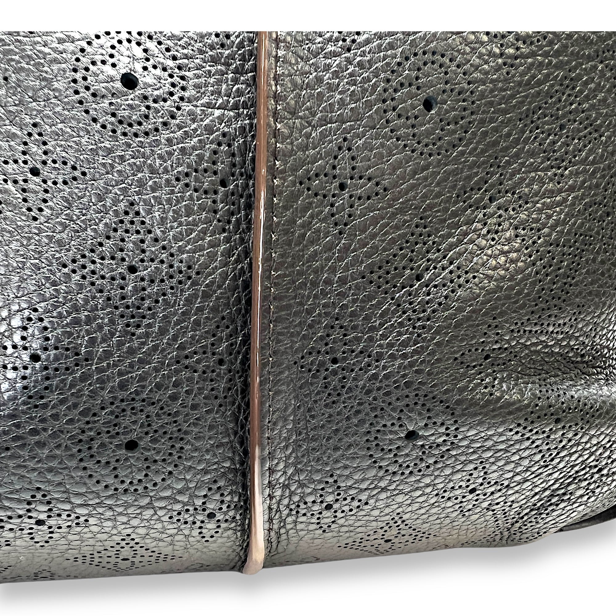 Selene Black Shoulder Bag in Mahina Leather, Silver hardware