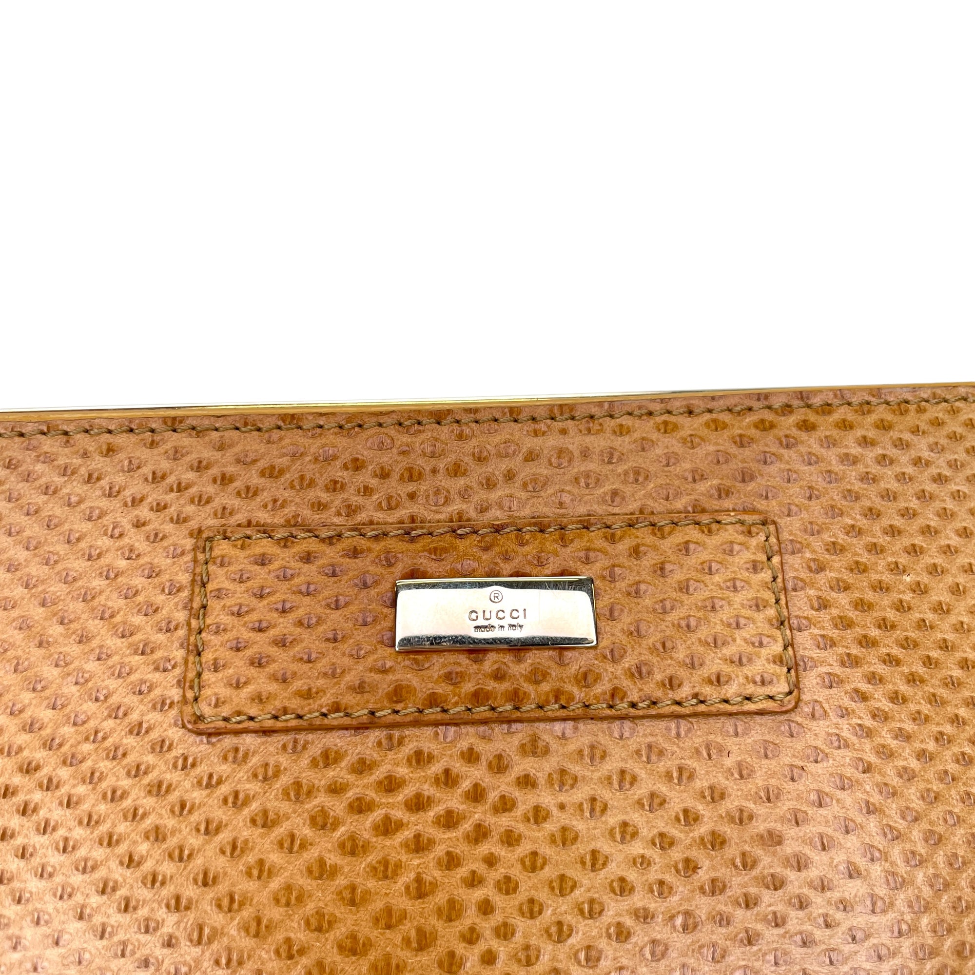 Others Top Handle Bag Brown in Lizard, Silver hardware