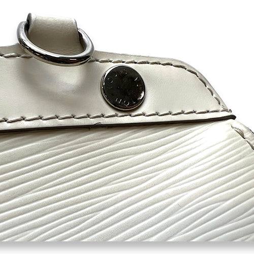 Brea MM Cream Top Handle Bag in Epi Leather, Silver hardware