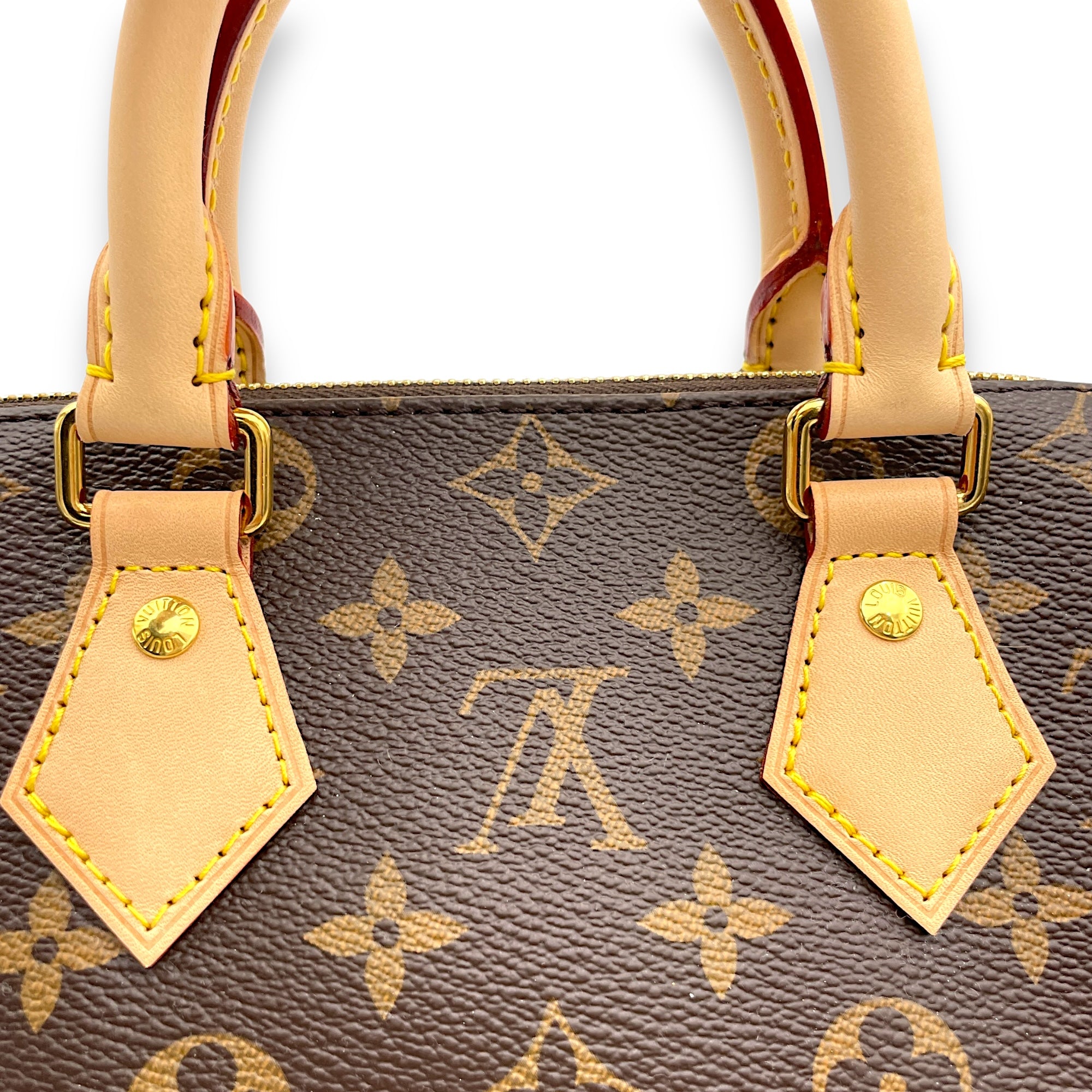 Speedy Bandouliere Top Handle Bag 20 Brown in Monogram Coated Canvas, Gold hardware