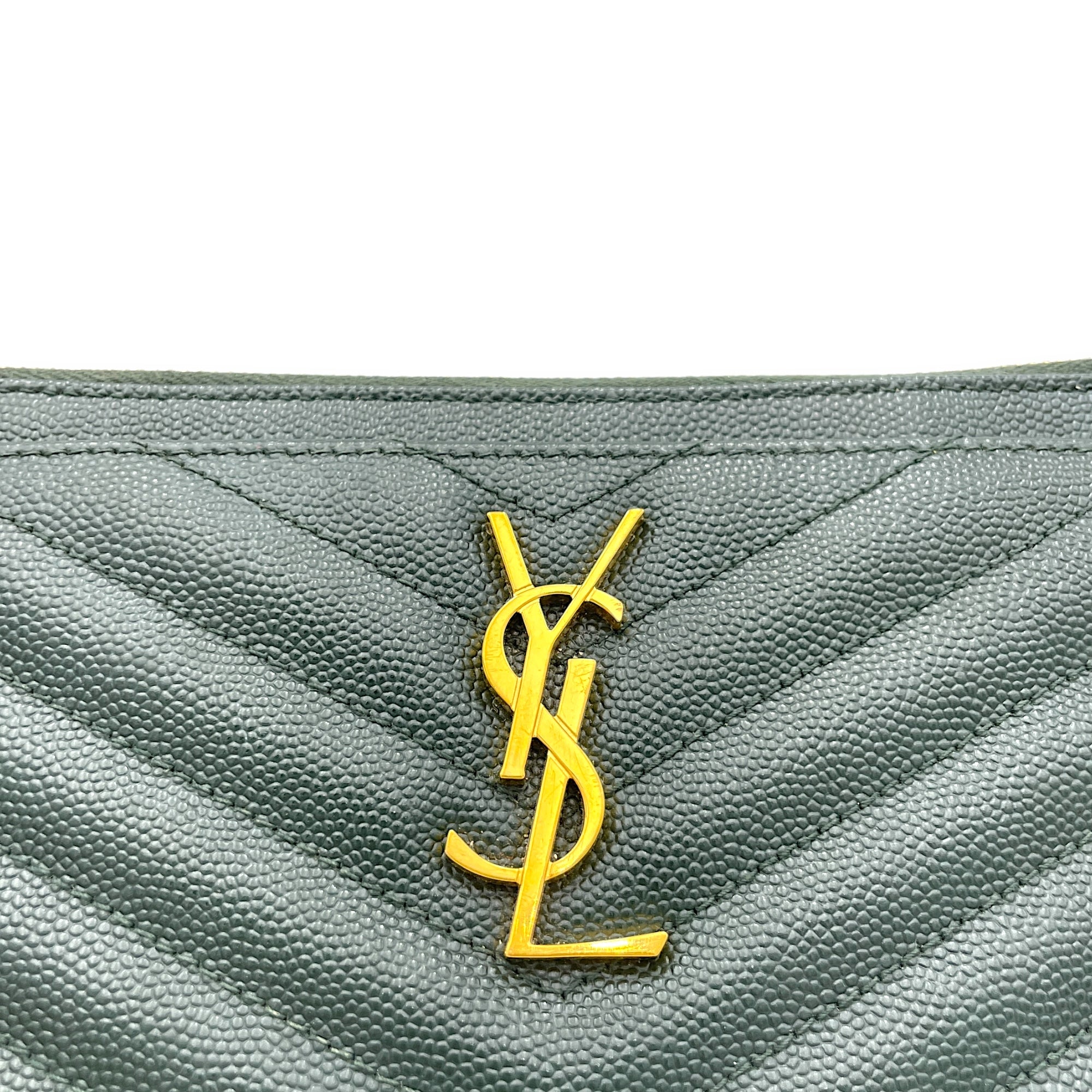 Cassandre Pouch Green in Calfskin, Gold hardware