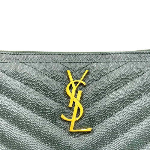 Cassandre Pouch Green in Calfskin, Gold hardware