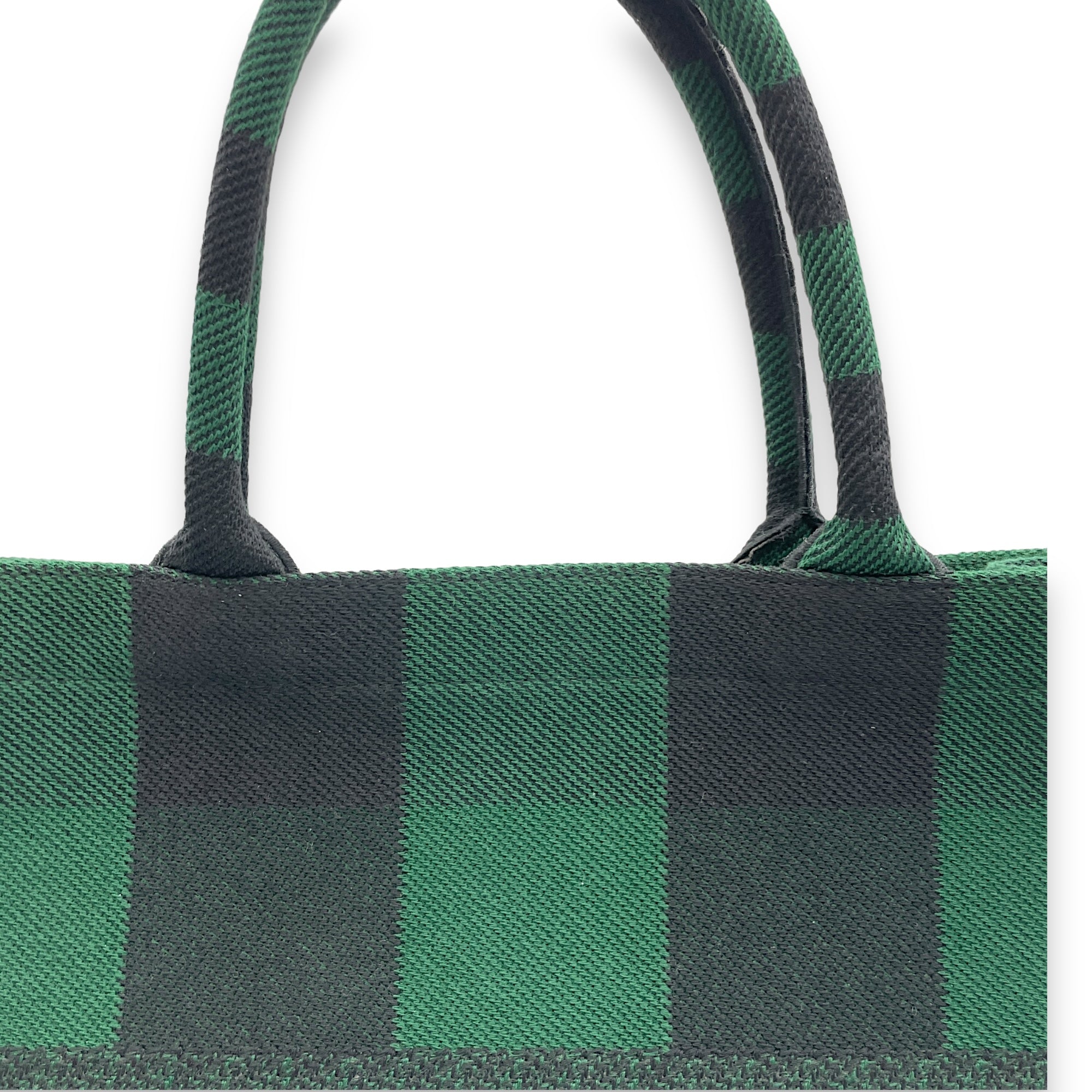 Book Tote Top Handle Bag Large Green in Canvas