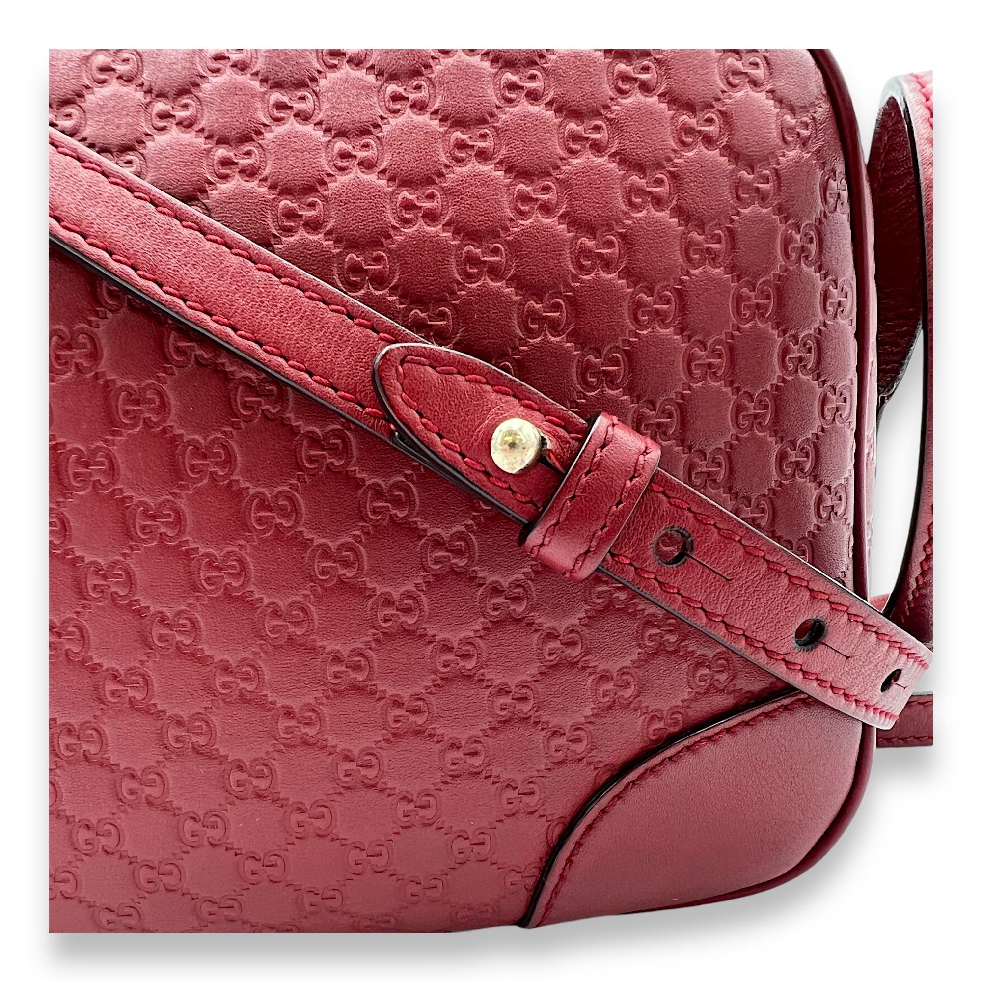 Bree Red Crossbody Bag in Guccissima Leather, Gold hardware