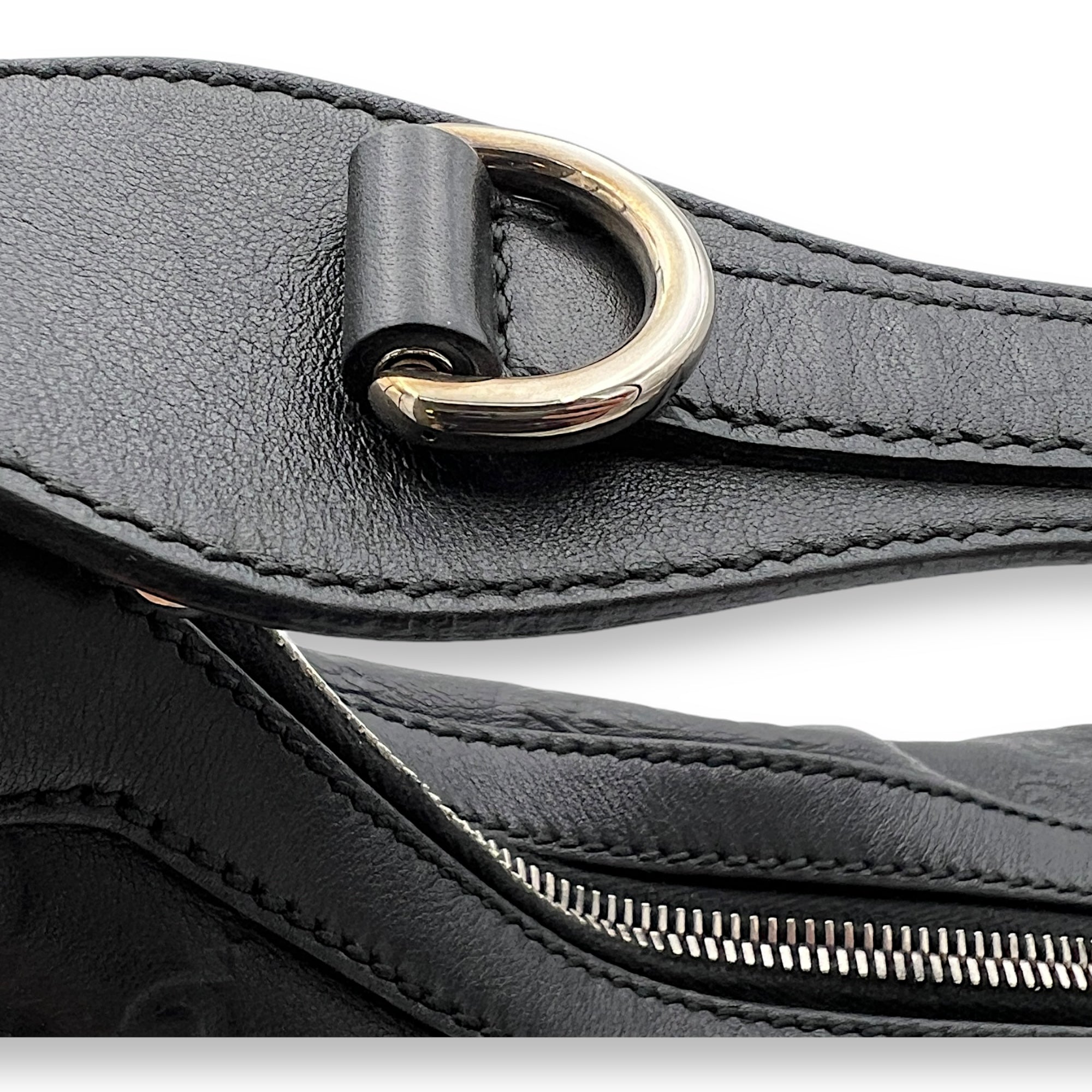 Guccissima Shoulder Bag Black in Calfskin, Silver hardware