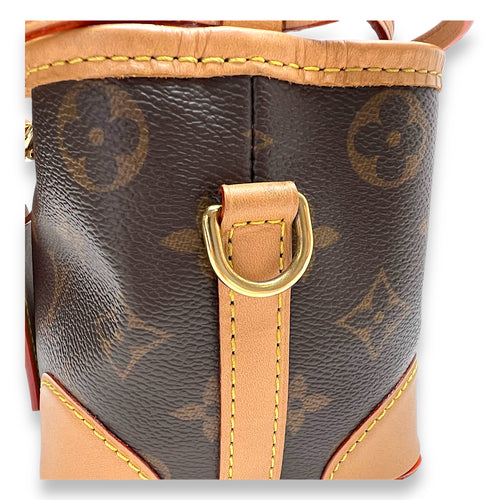 Noe Purse Bucket Bag Brown in Monogram Coated Canvas, Gold hardware