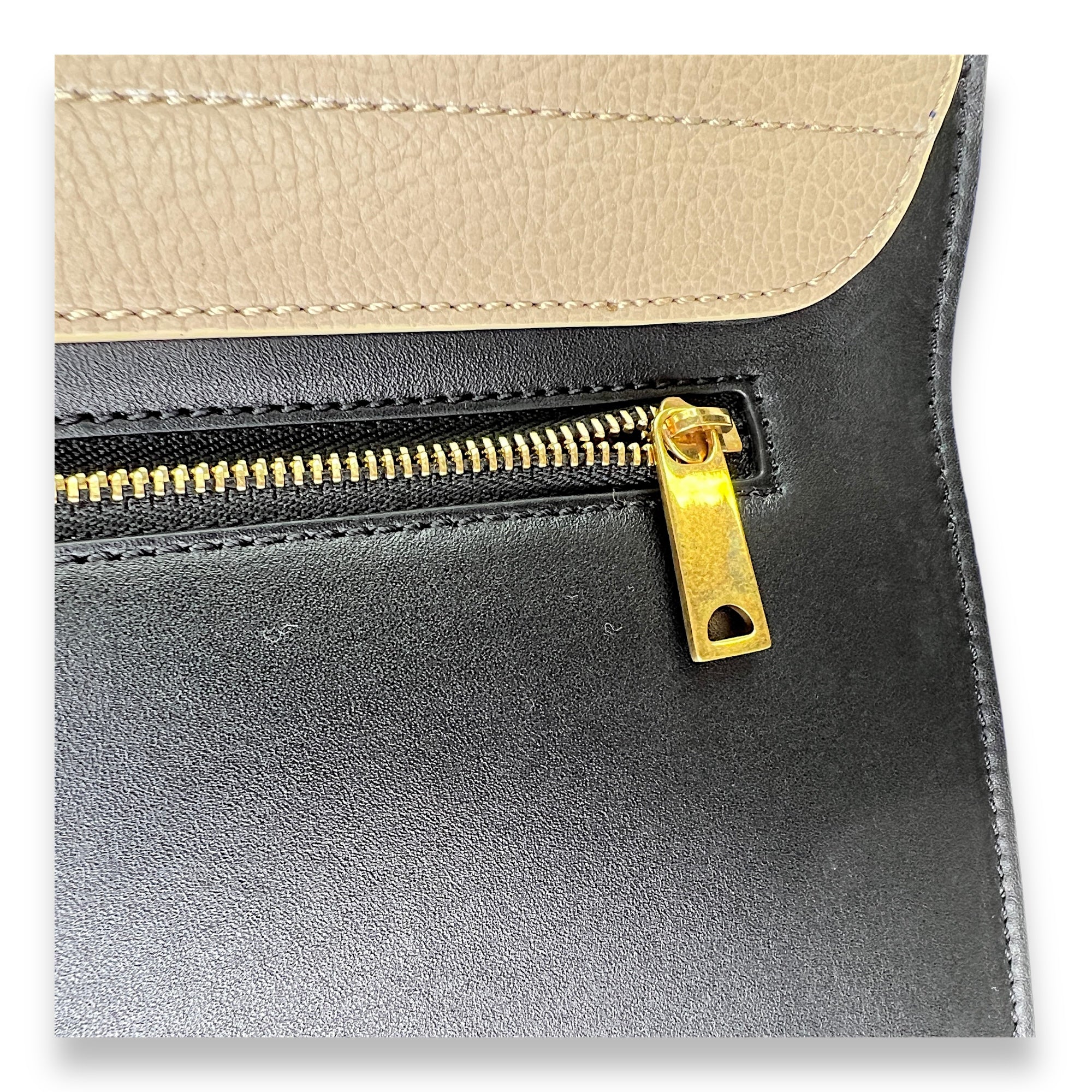 Trapeze Medium Black Top Handle Bag in Calfskin, Gold hardware